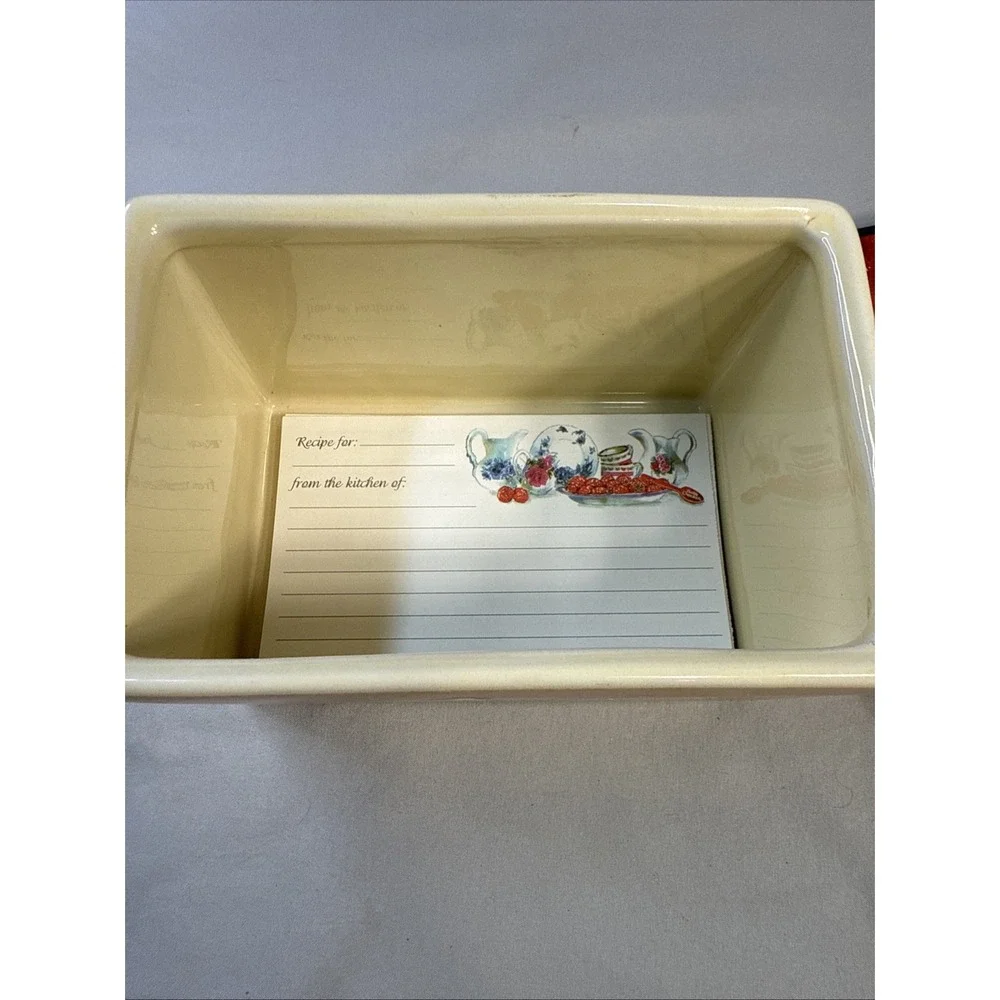Susan Winget Certified International Ceramic Rooster Recipe Box